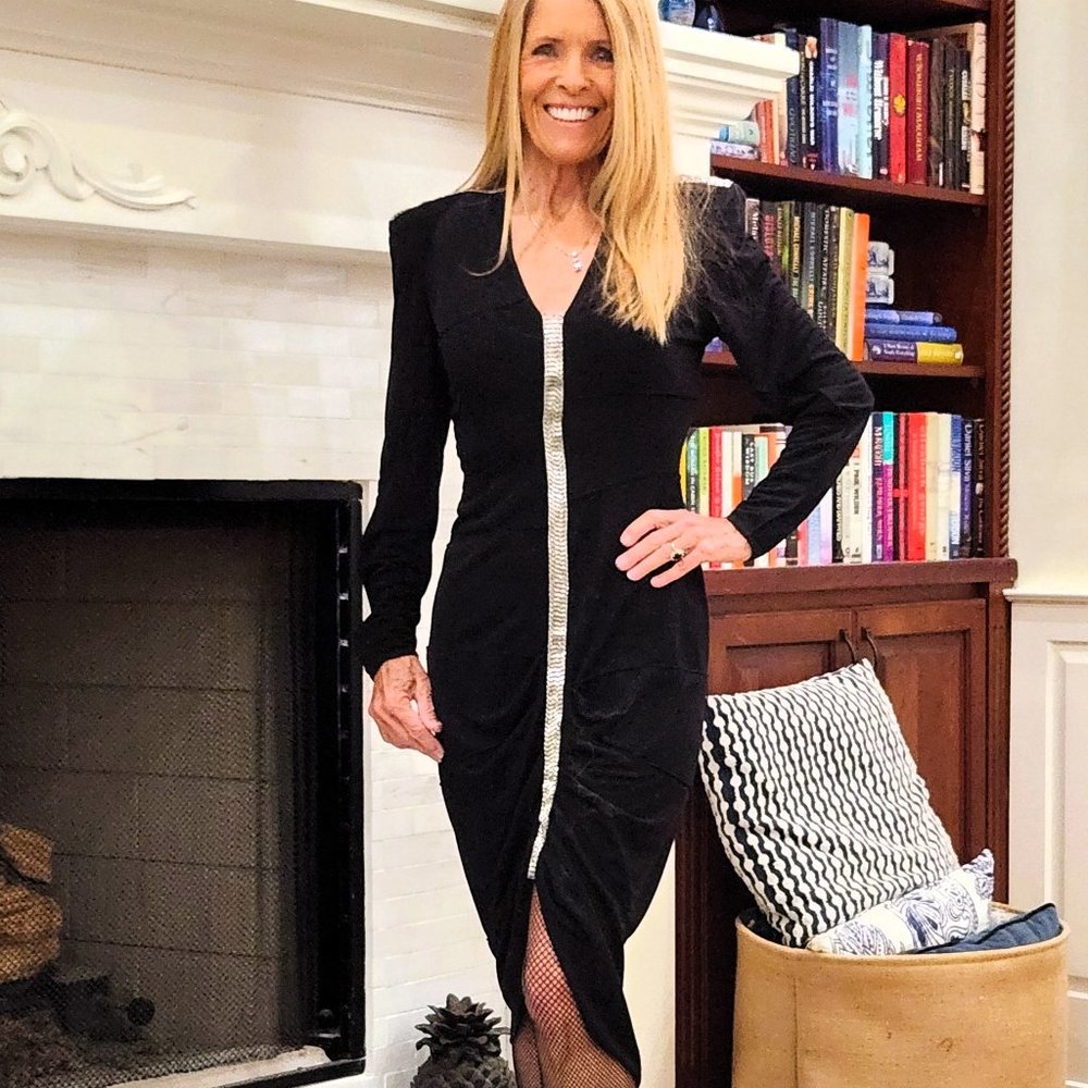 PARTY DRESS:   Black with Silver